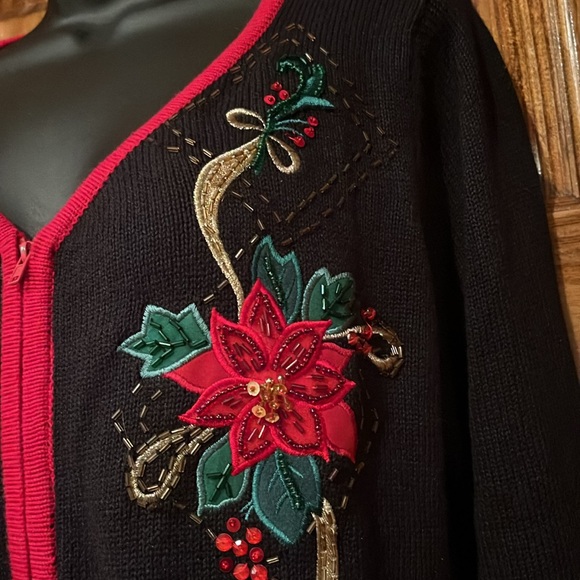 Christmas Zip Up Holiday Sweater - Picture 3 of 6